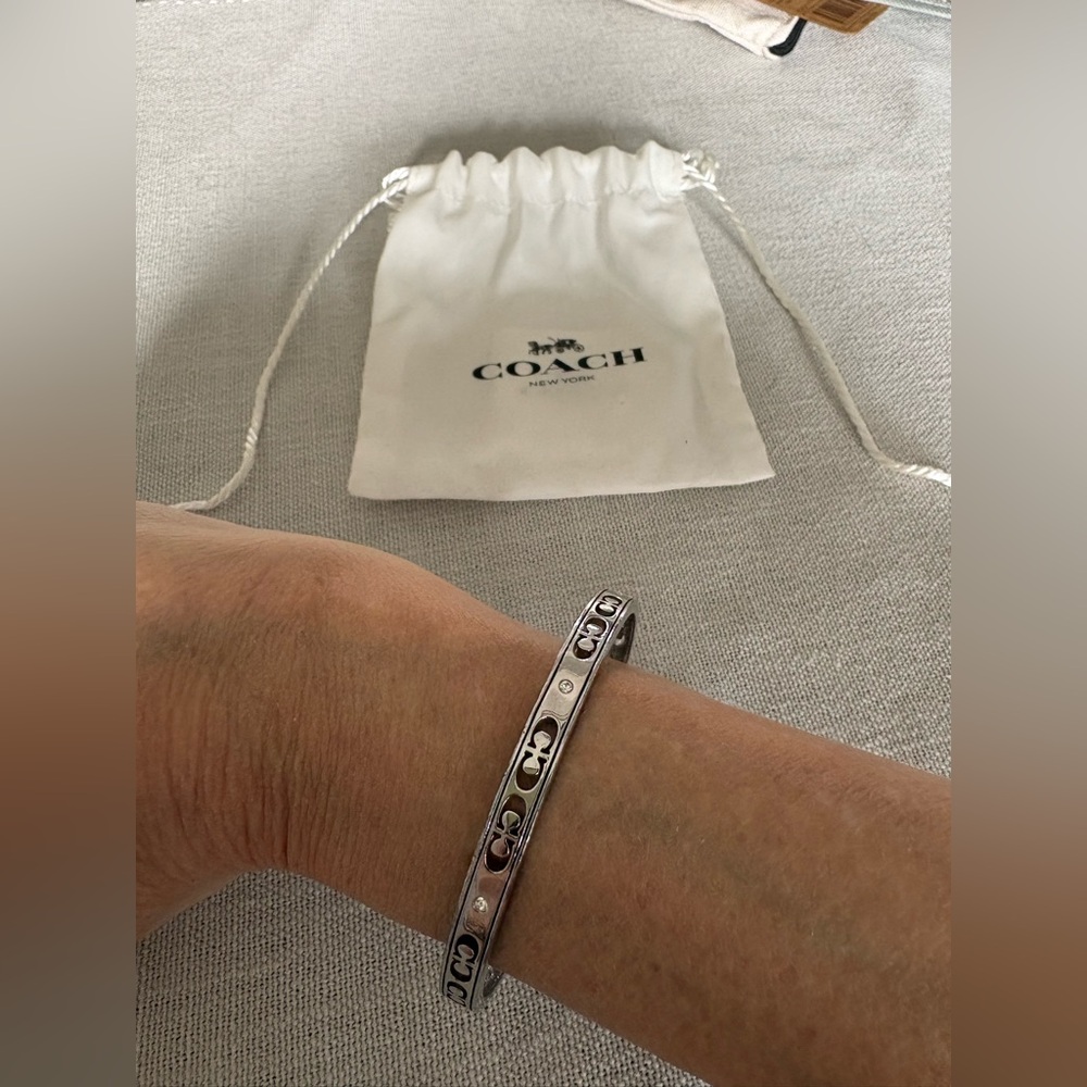 Coach Silver and Black Bangle - Picture 3 of 4